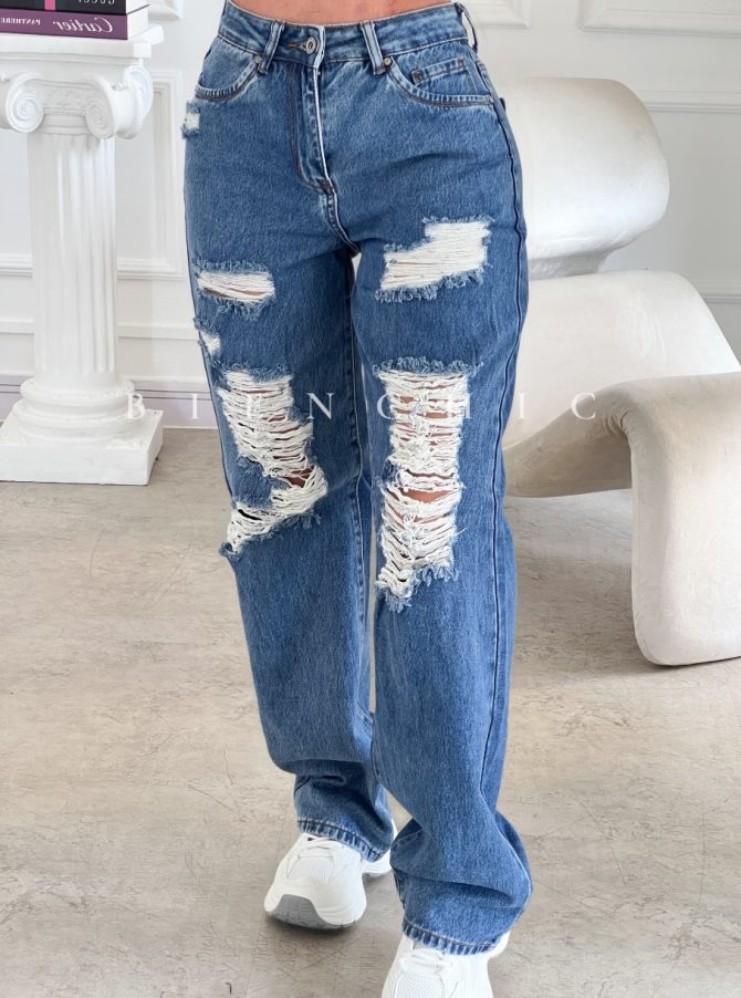 Jeans Wide Led Destroyed Ciela